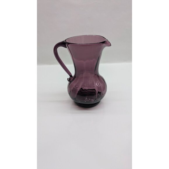 Amethyst Hand-Blown Glass Pitcher Creamer Elegant Vintage - Picture 7 of 11